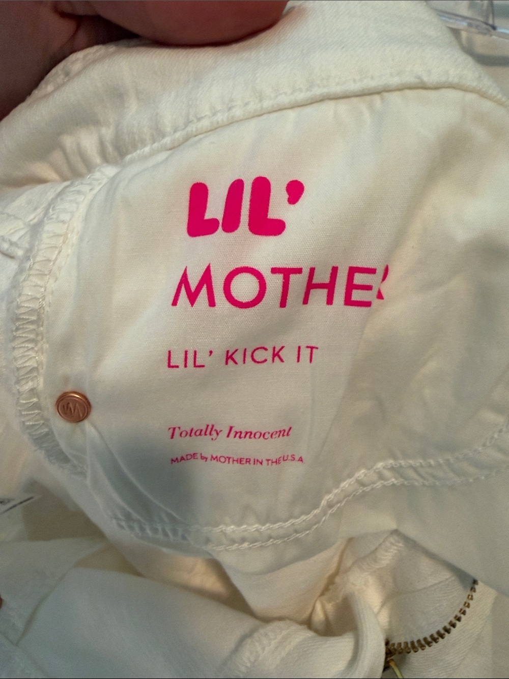 MOTHER SUPERIOR The Lil Kick It Jeans Totally Innocent White Size 29 NWOT - Picture 13 of 14